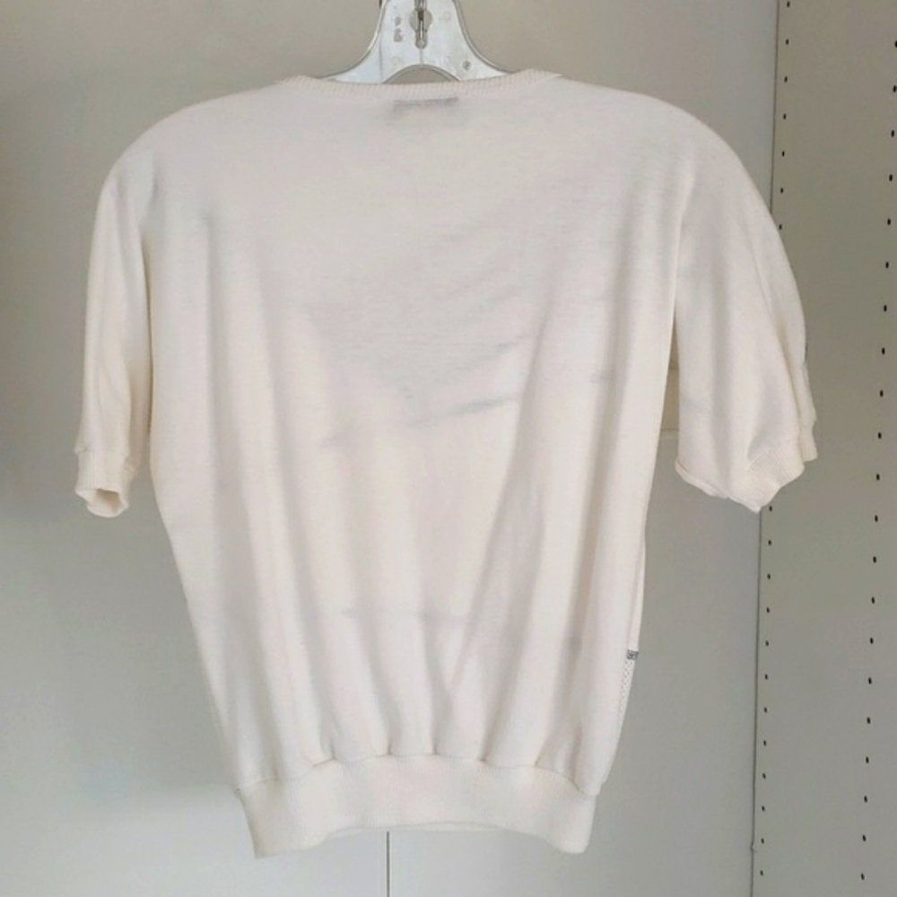 Valenti Vintage snakeskin striped mesh vintage sport aerobics tennis top - Picture 6 of 9